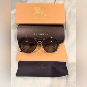 Burberry Gold and Black Sunglasses